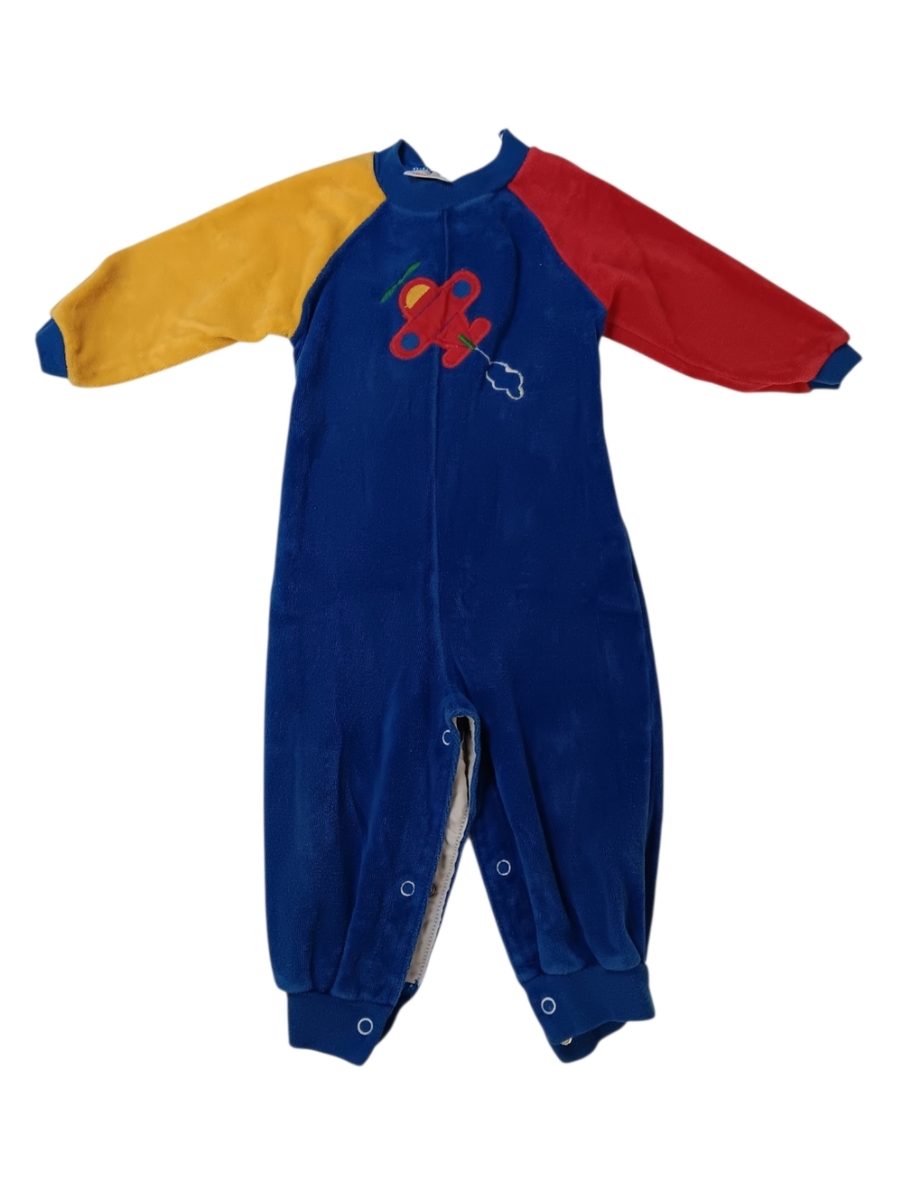 90s Kids Navy Blue Airplane One-Piece Romper 24MO